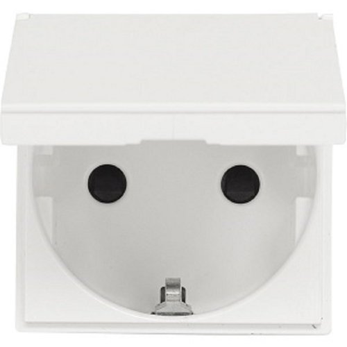 Розетка с заземлением без рамки ABB Niessen Zenit 1-м. 2 мод. крышка шторки N2288.1 BL белый фото Розетка с заземлением без рамки ABB Niessen Zenit 1-м. 2 мод. крышка шторки N2288.1 BL белый картинка